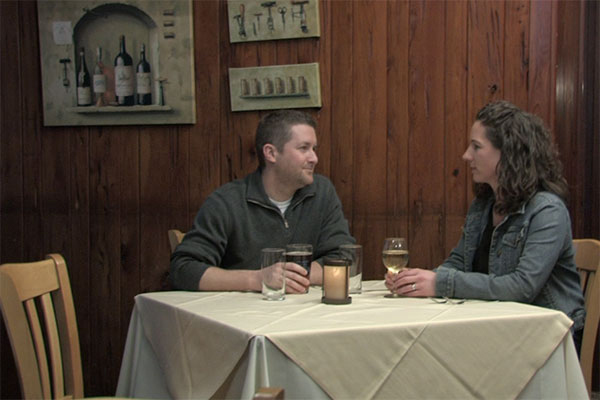 woman and man at a table in the Turf Tavern